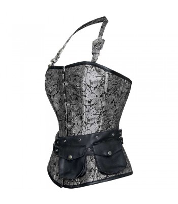 Women Hornglass Overbust Corset Heavy Duty Steel Boned Corset Brocade Corset